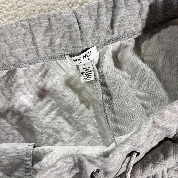 Nine West Women’s Active Quilted Joggers, Drawstring, Athleisure, Gray, Large - Picture 2 of 9